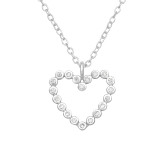 Heart - 925 Sterling Silver Necklaces with Stones SD43487