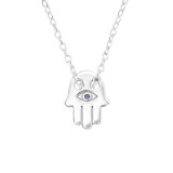 Hamsa - 925 Sterling Silver Necklaces with Stones SD43489
