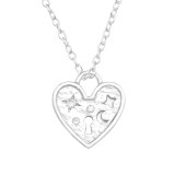 Heart - 925 Sterling Silver Necklaces with Stones SD43730
