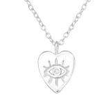 Heart - 925 Sterling Silver Necklaces with Stones SD43733