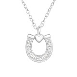 Horseshoe - 925 Sterling Silver Necklaces with Stones SD43771