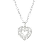 Heart - 925 Sterling Silver Necklaces with Stones SD43802