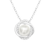 Ball With Rings - 925 Sterling Silver Necklaces with Stones SD43811