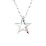 Star - 925 Sterling Silver Necklaces with Stones SD43925