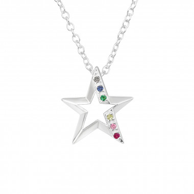 Star - 925 Sterling Silver Necklaces with Stones SD43925