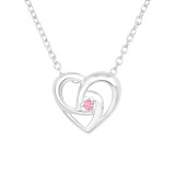 Heart - 925 Sterling Silver Necklaces with Stones SD43927
