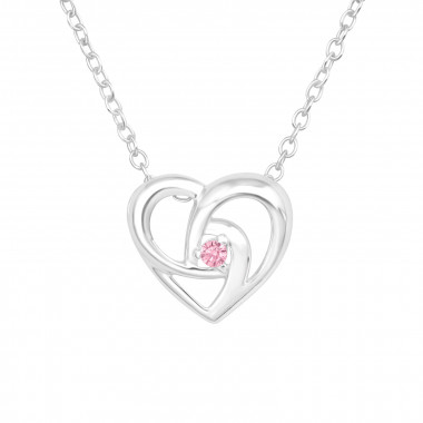 Heart - 925 Sterling Silver Necklaces with Stones SD43927