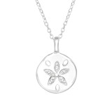 Flower - 925 Sterling Silver Necklaces with Stones SD44087