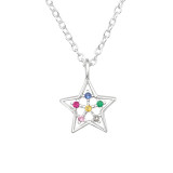 Star - 925 Sterling Silver Necklaces with Stones SD44144