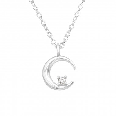 Moon - 925 Sterling Silver Necklaces with Stones SD44196