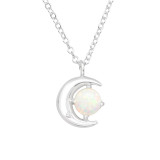 Moon - 925 Sterling Silver Necklaces with Stones SD44197