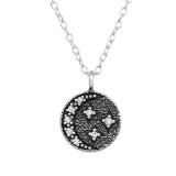 Moon And Star - 925 Sterling Silver Necklaces with Stones SD44542