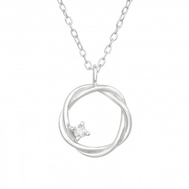 Circle - 925 Sterling Silver Necklaces with Stones SD44684