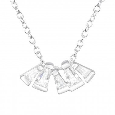 Geometric - 925 Sterling Silver Necklaces with Stones SD44705