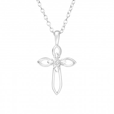 Cross - 925 Sterling Silver Necklaces with Stones SD44938