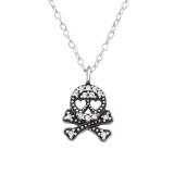 Skull - 925 Sterling Silver Necklaces with Stones SD44947