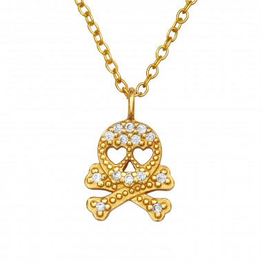 Skull - 925 Sterling Silver Necklaces with Stones SD44948