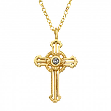 Cross - 925 Sterling Silver Necklaces with Stones SD45040