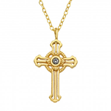 Cross - 925 Sterling Silver Necklaces with Stones SD45040