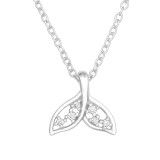 Whale's Tail - 925 Sterling Silver Necklaces with Stones SD45095