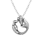 Mermaid - 925 Sterling Silver Necklaces with Stones SD45098