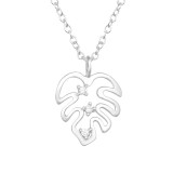 Leaf - 925 Sterling Silver Necklaces with Stones SD45115