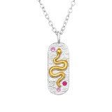 Snake - 925 Sterling Silver Necklaces with Stones SD45193