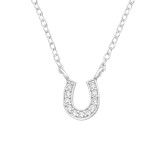 Horseshoe - 925 Sterling Silver Necklaces with Stones SD45211