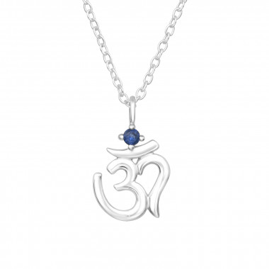 Om Symbol - 925 Sterling Silver Necklaces with Stones SD45244