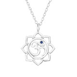 Om Symbol - 925 Sterling Silver Necklaces with Stones SD45246
