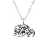 Elephant - 925 Sterling Silver Necklaces with Stones SD45311