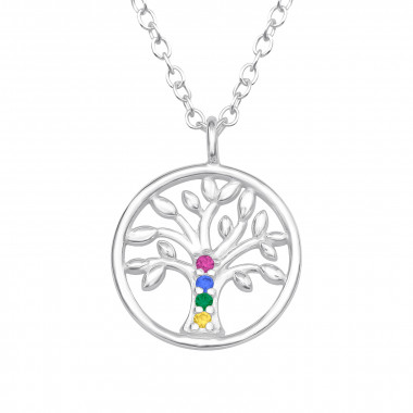 Tree Of Life - 925 Sterling Silver Necklaces with Stones SD45316