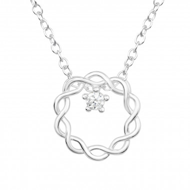 Twisted - 925 Sterling Silver Necklaces with Stones SD45320