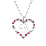 Heart - 925 Sterling Silver Necklaces with Stones SD45322