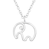 Elephant - 925 Sterling Silver Necklaces with Stones SD45589