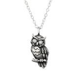 Owl - 925 Sterling Silver Necklaces with Stones SD45600