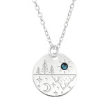 Nature - 925 Sterling Silver Necklaces with Stones SD45606