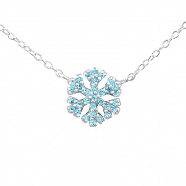 Snowflake - 925 Sterling Silver Necklaces with Stones SD45612