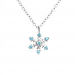 Snowflake - 925 Sterling Silver Necklaces with Stones SD45615 Snowflake - 925 Sterling Silver Necklaces with Stones SD45615