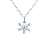 Snowflake - 925 Sterling Silver Necklaces with Stones SD45615