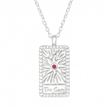 Sun - 925 Sterling Silver Necklaces with Stones SD45616