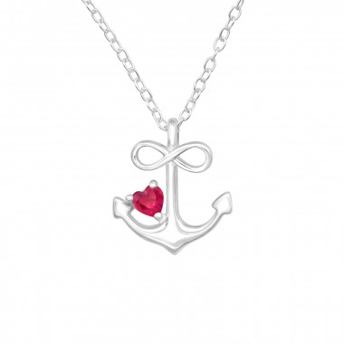 Anchor - 925 Sterling Silver Necklaces with Stones SD45618