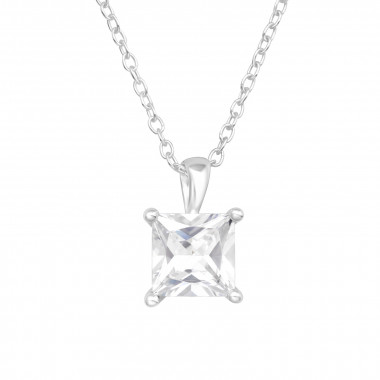 Square - 925 Sterling Silver Necklaces with Stones SD45813
