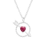 Heart And Arrow - 925 Sterling Silver Necklaces with Stones SD45993