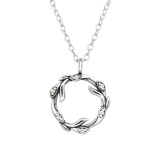 Leaf - 925 Sterling Silver Necklaces with Stones SD45995