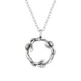 Leaf - 925 Sterling Silver Necklaces with Stones SD45995