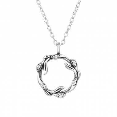 Leaf - 925 Sterling Silver Necklaces with Stones SD45995