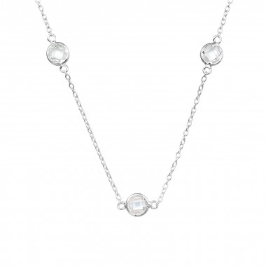Round 5mm - 925 Sterling Silver Necklaces with Stones SD46083