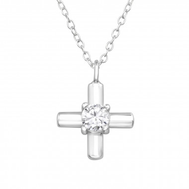 Cross - 925 Sterling Silver Necklaces with Stones SD46180