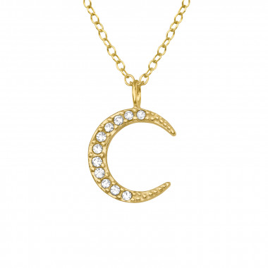 Crescent Moon - 925 Sterling Silver Necklaces with Stones SD46216